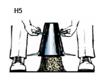 Từ từ nhấc côn lên theo hướng thẳng đứng trong khoảng thời gian từ 5 đến 10 giây (H5)